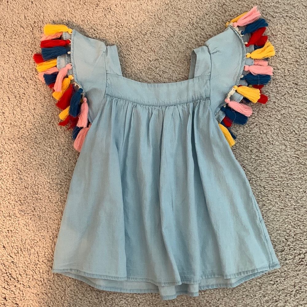 Tucker + Tate girls top with multicolored fringe size 5